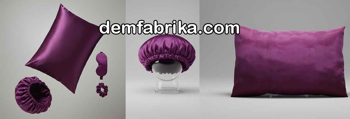 Mor saten uyku ve bakım seti